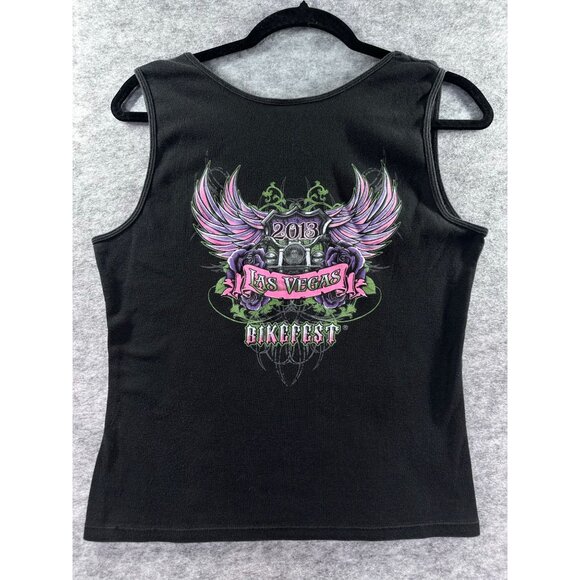 Bikefest Size L Black Las Vegas 2013 Tank Top Biker Motorcycle Harley - Picture 4 of 6